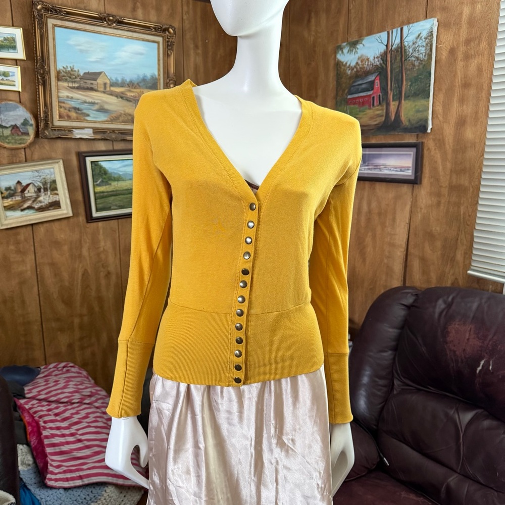Yellow Button-Up Top - Picture 3 of 6